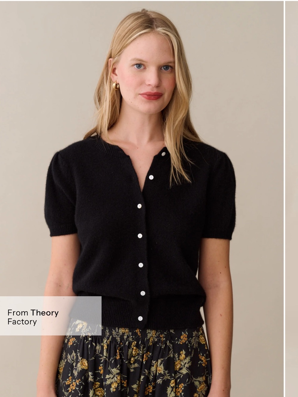 Few Moda Edie Cardigan in 100% Cashmere. Black